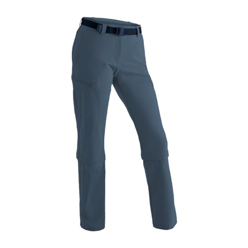 Maier Sports Arolla, Damen Wanderhose, Wasserabweisende Outdoorhose für Trekking und Hiking, Praktische Zipp-off-Funktion, PFC-frei, mSTRETCH pro 4 & Dryprotec, Blau, 48 (W40/L32) von Maier Sports