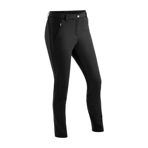 Maier Sports Lapilli W, Damen Wanderhose, Wasserabweisende Outdoorhose für Trekking und Hiking, Enganliegender Schnitt, PFC-frei, stormprotec- & Dryprotec Technologie, Schwarz, 42 (W33/L32) von Maier Sports