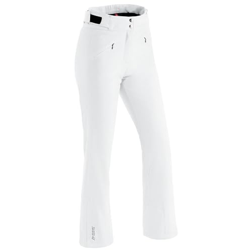 Maier Sports Allissia Slim, Enganliegende Damen Skihose, Wasserdichte Schneehose, Stretchmaterial und verstellbarer Bund, PFC-frei, mTHERM Wattierung & mTEX Wetterschutz, Weiß, Gr. 23 (W38/L30) von Maier Sports