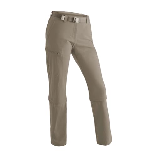 Maier Sports Arolla, Damen Wanderhose, Wasserabweisende Outdoorhose für Trekking und Hiking, Praktische Zipp-off-Funktion, PFC-frei, mSTRETCH pro 4 & Dryprotec, Braun, 34 (W26/L31) von Maier Sports