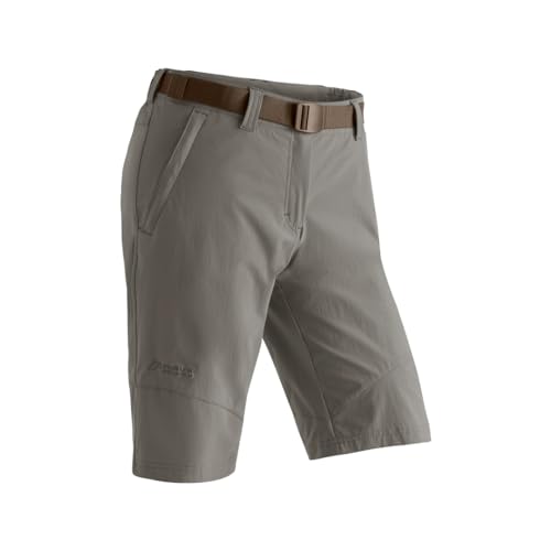 Maier Sports Lawa, Kurze Damen Wanderhose, Wasserabweisende Bermuda für Trekking und Hiking, PFC-frei, mSTRETCH pro 4 & Dryprotec, Braun, 38 (W30/L31) von Maier Sports