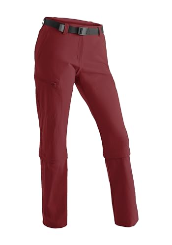 Maier Sports Arolla, Damen Wanderhose, Wasserabweisende Outdoorhose für Trekking und Hiking, Praktische Zipp-off-Funktion, PFC-frei, mSTRETCH pro 4 & Dryprotec, Rot, 42 (W33/L32) von Maier Sports