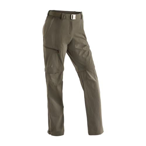 Maier Sports NATA, Damen Wanderhose, Wasserabweisende Outdoorhose für Trekking und Hiking, Praktische T-Zipp-Off-Funktion, PFC-frei, mSTRETCH pro 4 & Dryprotec, Braun, 42 (W33/L32) von Maier Sports