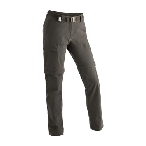 Maier Sports Inara Slim Zip, Damen Wanderhose, Wasserabweisende Hose für Trekking und Hiking, Enganliegender Schnitt, Zipp-off-Funktion, PFC-frei, mSTRETCH pro 4 & Dryprotec, Braun, 42 (W33/L32) von Maier Sports