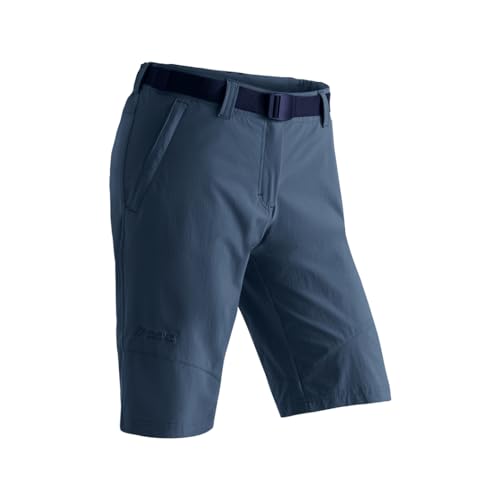 Maier Sports Lawa, Kurze Damen Wanderhose, Wasserabweisende Bermuda für Trekking und Hiking, PFC-frei, mSTRETCH pro 4 & Dryprotec, Blau, 40 (W31/L31) von Maier Sports