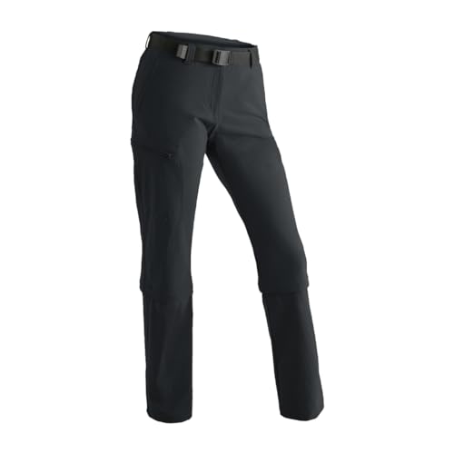 Maier Sports Arolla, Damen Wanderhose, Wasserabweisende Outdoorhose für Trekking und Hiking, Praktische Zipp-off-Funktion, PFC-frei, mSTRETCH pro 4 & Dryprotec, Schwarz, 50 (W42/43/L32) von Maier Sports