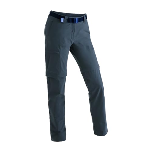 Maier Sports Inara Slim Zip, Damen Wanderhose, Wasserabweisende Hose für Trekking und Hiking, Enganliegender Schnitt, Zipp-off-Funktion, PFC-frei, mSTRETCH pro 4 & Dryprotec, Blau, 18 (W27/28/L29) von Maier Sports