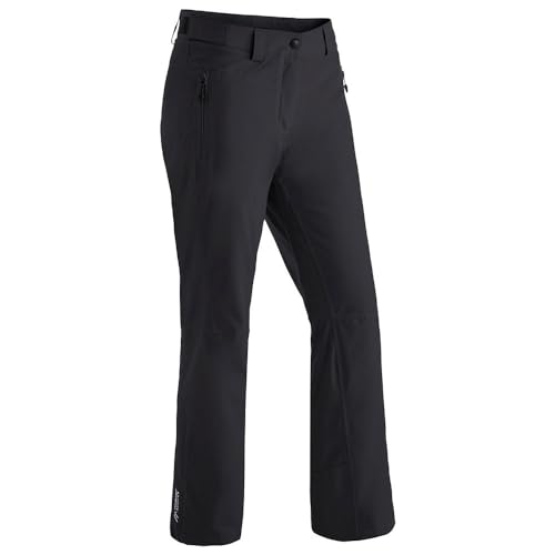 Maier Sports Ronka, Damen Skihose, Wasserdichte Schneehose, Schützender Schneefang und verstellbarer Bund, PFC-frei, mTHERM Wattierung & mTEX Wetterschutz, Schwarz, Gr. 21 (W33/L30) von Maier Sports