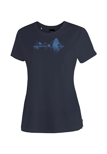 Maier Sports Tilia Pique W, Damen T-Shirt, Funktionsshirt mit Rundhals für Wandern und Freizeit, dryprotec Technologie, Atmungsaktiv, NFC-Chip für einfaches Recycling, Dunkelblau, 42 von Maier Sports