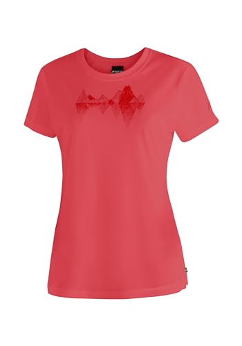 Maier Sports Tilia Pique W, Damen T-Shirt, Funktionsshirt mit Rundhals für Wandern und Freizeit, dryprotec Technologie, Atmungsaktiv, NFC-Chip für einfaches Recycling, Rot, 42 von Maier Sports