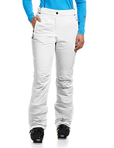 Maier Sports Vroni Slim, Enganliegende Damen Skihose, Wasserdichte Schneehose, Stretchmaterial und verstellbarer Bund, PFC-frei, mTHERM Wattierung & mTEX Wetterschutz, Weiß, Gr. 38 (W29/L31) von Maier Sports