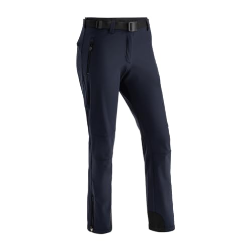 Maier Sports Tech Pants W, Warme Damen Wanderhose, Wasserabweisende Softshell-Outdoorhose für Trekking und Hiking, PFC-frei, mSTRETCH pro 2 & stormprotec-Technologie, Blau, 22 (W35/L30) von Maier Sports