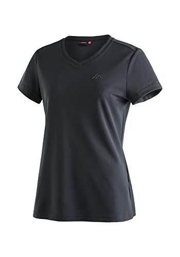 Maier Sports Damen T-Shirt Trudy, einfarbiges Kurzarm Piqué-Shirt, Schwarz, 38 von Maier Sports