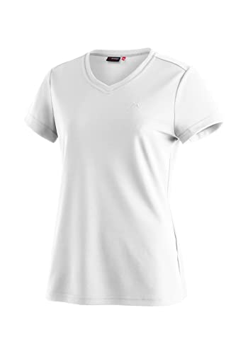 Maier Sports Damen T-Shirt Trudy, einfarbiges Kurzarm Piqué-Shirt, Weiß, 40 von Maier Sports