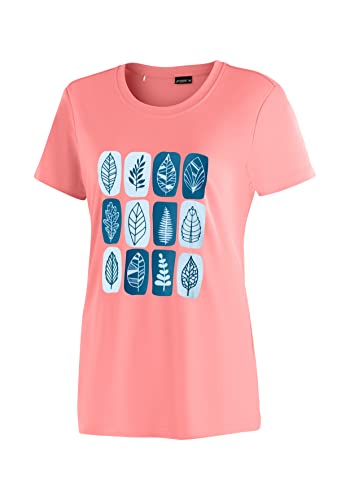 Maier Sports Damen T-Shirt Waltraud Print, Kurzarm Piqué-Shirt, Tulip Blush/Print Leaves, 38 Maier Sports Damen T-Shirt Waltraud Print, Kurzarm Piqué-Shirt, Tulip Blush/Print Leaves, 38 von Maier Sports