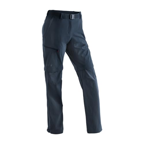 Maier Sports Nata, Damen Wanderhose, Wasserabweisende Outdoorhose für Trekking und Hiking, Praktische T-Zipp-off-Funktion, PFC-frei, mSTRETCH pro 4 & Dryprotec, Blau, 44 (W35/L32) von Maier Sports