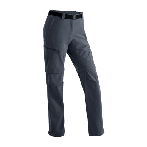 Maier Sports Nata, Damen Wanderhose, Wasserabweisende Outdoorhose für Trekking und Hiking, Praktische T-Zipp-off-Funktion, PFC-frei, mSTRETCH pro 4 & Dryprotec, Grau, 34 (W26/L31) von Maier Sports