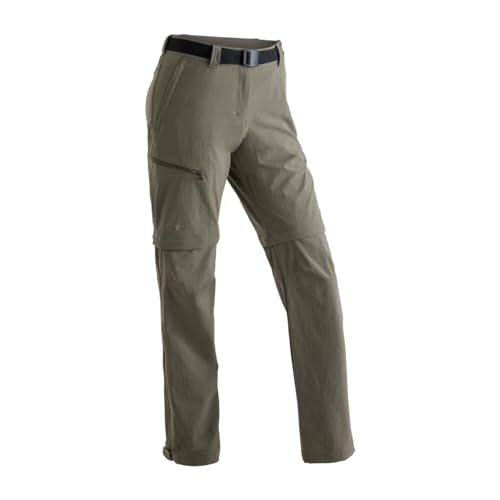 Maier Sports Nata, Damen Wanderhose, Wasserabweisende Outdoorhose für Trekking und Hiking, Praktische T-Zipp-off-Funktion, PFC-frei, mSTRETCH pro 4 & Dryprotec, Braun, 76 (W29/L33) von Maier Sports