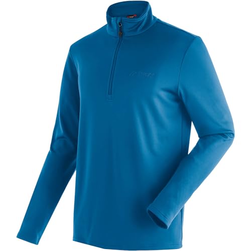 Maier Sports Felix, Half-Zip-Midlayer für Herren, Universell einsetzbarer Midlayer zum Skifahren und Wandern, dryprotec Technologie, Atmungsaktiv, NFC-Chip für einfaches Recycling, Blau, 52 von Maier Sports