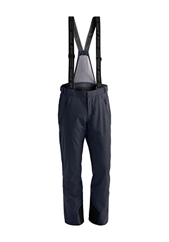 Maier Sports Anton 2, Herren Skihose, Wasserdichte Schneehose mit Hosenträgern, Stretchmaterial und verstellbarer Bund, PFC-frei, mTHERM Wattierung & mTEX Wetterschutz, Blau, Gr. 48 (W33/L32) von Maier Sports