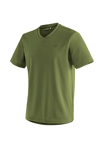 Maier Sports Herren T-Shirt Wali, einfarbiges Piqué Kurzarm-Shirt mit V-Ausschnitt, Burlap, S von Maier Sports