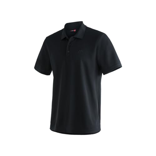 Maier Sports Ulrich, Herren Poloshirt, Leichtes Piqué-Funktionspoloshirt für Wandern und Freizeit, dryprotec Technologie, Atmungsaktiv, NFC-Chip für einfaches Recycling, Schwarz, 8XL von Maier Sports