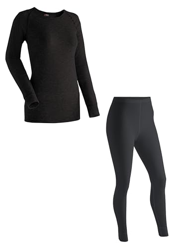 Maier Sports Lena, Damen Wäsche-Set, Hochwertiges Wäsche-Set für kalte Wintertage beim Skifahren oder eisige Wandertouren, dryprotec Technologie, Atmungsaktiv, Schwarz, S Maier Sports Lena, Damen Wäsche-Set, Hochwertiges Wäsche-Set für kalte Wintertage beim Skifahren oder eisige Wandertouren, dryprotec Technologie, Atmungsaktiv, Schwarz, S von Maier Sports