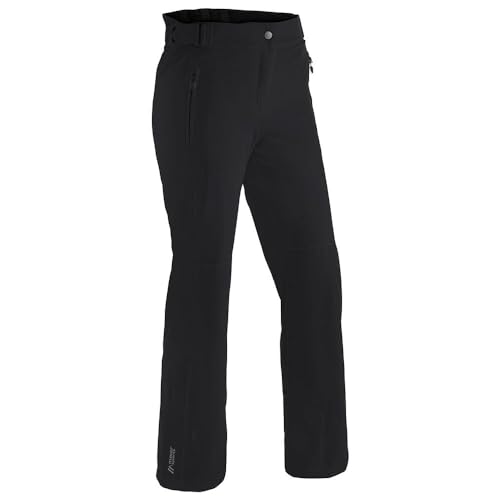 Maier Sports Vroni Slim, Enganliegende Damen Skihose, Wasserdichte Schneehose, Stretchmaterial und verstellbarer Bund, PFC-frei, mTHERM Wattierung & mTEX Wetterschutz, Schwarz, Gr. 18 (W27/28/L29) von Maier Sports