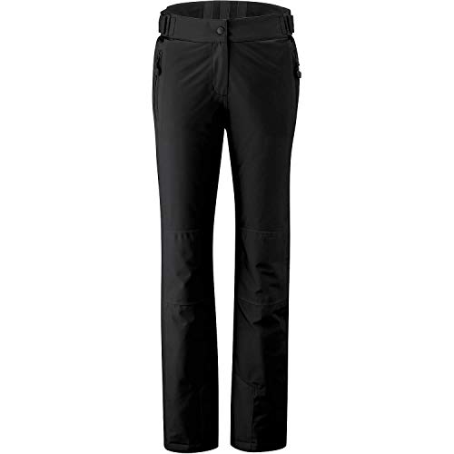 Maier Sports Vroni Slim, Enganliegende Damen Skihose, Wasserdichte Schneehose, Stretchmaterial und verstellbarer Bund, PFC-frei, mTHERM Wattierung & mTEX Wetterschutz, Schwarz, Gr. 24 (W40/L30) von Maier Sports