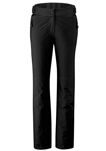 Maier Sports Vroni Slim, Enganliegende Damen Skihose, Wasserdichte Schneehose, Stretchmaterial und verstellbarer Bund, PFC-frei, mTHERM Wattierung & mTEX Wetterschutz, Schwarz, Gr. 40 (W31/L31) von Maier Sports