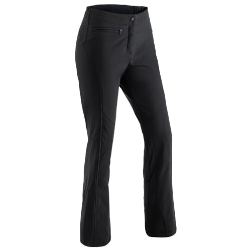 Maier Sports Marie, Enganliegende Damen Skihose, Wasserabweisende Softshell Schneehose, Stretchmaterial und verstellbarer Bund, PFC-frei, stormprotec-Technologie, Schwarz, Gr. 17 (W26/L29) von Maier Sports