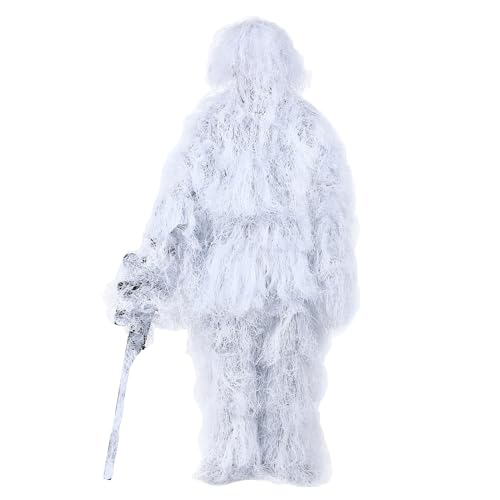 Maizoon 5-in-1-Ghillie-Anzug enthält Jacke, Hose, Maske, Tarnung, Seil und Aufbewahrungstasche, ideal für die militärische Jagd, Scharfschützen, Airsoft und Paintball, Schneestil Maizoon 5-in-1-Ghillie-Anzug enthält Jacke, Hose, Maske, Tarnung, Seil und Aufbewahrungstasche, ideal für die militärische Jagd, Scharfschützen, Airsoft und Paintball, Schneestil von Maizoon