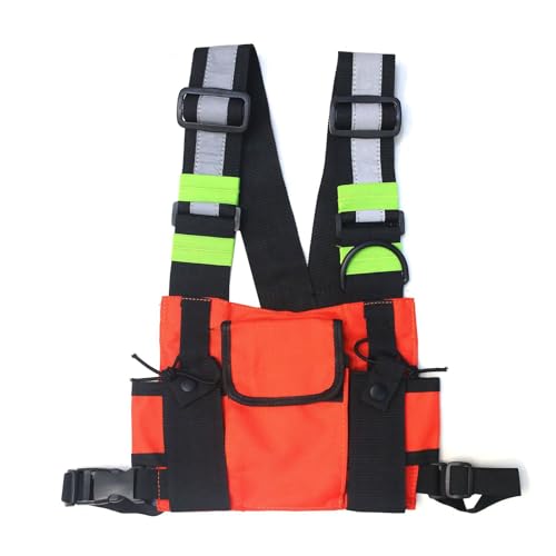 Maizoon Chest Bag Zwei-Wege Wireless Walkie Talkie Rucksack Verstellbarer Schultergurt Weste für Radfahren und Wandern Orange von Maizoon