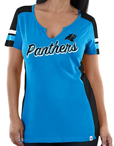 Carolina Panthers Women's Majestic NFL Pride Playing 2 V-notch Fashion Top Shirt von Majestic Athletic