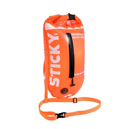 Majestic Sport Sticky Schwimmboje, Swimming Buoy mit Handytasche, Trockensack Boje Schwimmen, Aufblasbare Trockentasche, Open Water und Triathlon Swimming Buoy Majestic Sport Sticky Schwimmboje, Swimming Buoy mit Handytasche, Trockensack Boje Schwimmen, Aufblasbare Trockentasche, Open Water und Triathlon Swimming Buoy von Majestic Sport