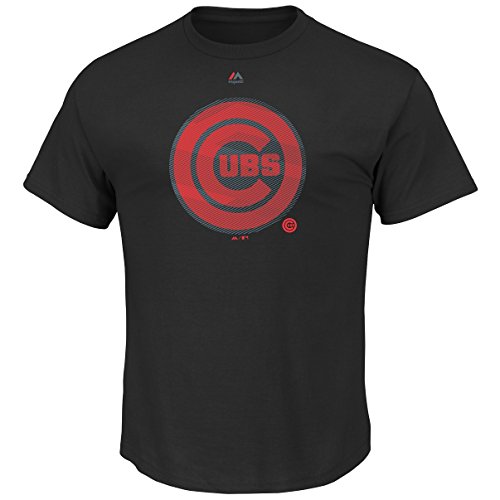 Chicago Cubs Herren Majestic Schwarz Superior Play Short Sleeve Tee Shirt, Herren, schwarz von Majestic