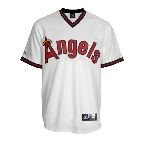 MLB Reggie Jackson # 44 Cooperstown Angels Replik Jersey, Herren, weiß von Majestic
