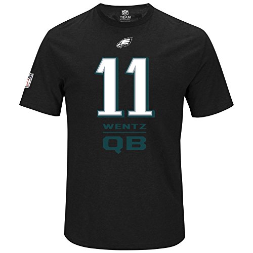 Majestic Athletic NFL Football T-Shirt Philadelphia Eagles Carson Wentz #11 QB Quarterback Line Up Shirt (XL) von Majestic Athletic