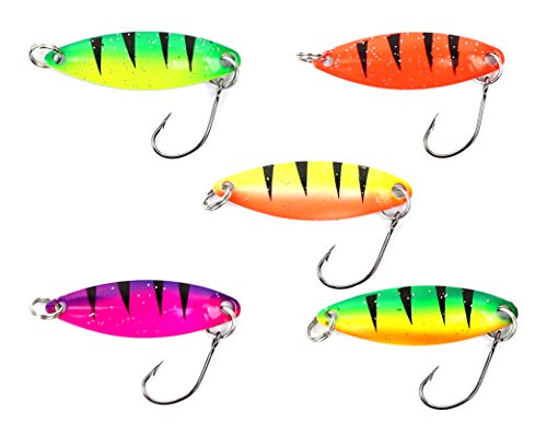 Major Fish Spoon Set Ultra Light Mini Blinker 5 Stück Firetiger UV von Major Fish