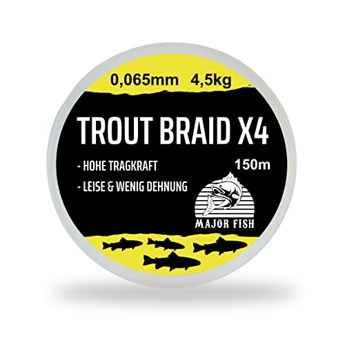 Major Fish Trout Braid 4 Fach geflochtene Schnur Forelle Ultralight 150 Meter 0.065-4,5 kg - Lemon Yellow Major Fish Trout Braid 4 Fach geflochtene Schnur Forelle Ultralight 150 Meter 0.065-4,5 kg - Lemon Yellow von Major Fish