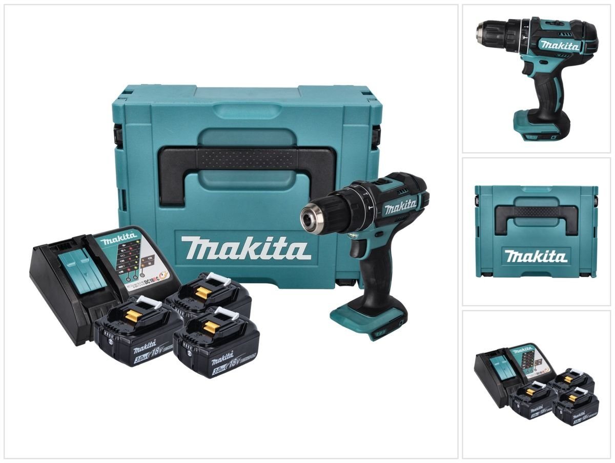 Makita Schlagbohrmaschine DHP 482 RF3J Akku Schlagbohrschrauber 18 V 62 Nm + 3x Akku 3,0 Ah + L Makita Schlagbohrmaschine DHP 482 RF3J Akku Schlagbohrschrauber 18 V 62 Nm + 3x Akku 3,0 Ah + L von Makita
