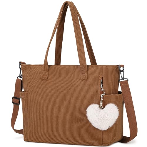 Makukke Cord Tote Bag Tasche Damen Umhängetasche Groß Shopper Tasche Handtasche Schultertaschen für Arbeit Büro Reisen Einkaufen Schule,Braun Tasche Makukke Cord Tote Bag Tasche Damen Umhängetasche Groß Shopper Tasche Handtasche Schultertaschen für Arbeit Büro Reisen Einkaufen Schule,Braun Tasche von Makukke