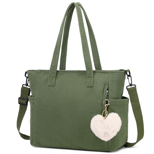 Makukke Cord Tote Bag Tasche Damen Umhängetasche Groß Shopper Tasche Handtasche Schultertaschen für Arbeit Büro Reisen Einkaufen Schule,Grün Tasche Makukke Cord Tote Bag Tasche Damen Umhängetasche Groß Shopper Tasche Handtasche Schultertaschen für Arbeit Büro Reisen Einkaufen Schule,Grün Tasche von Makukke