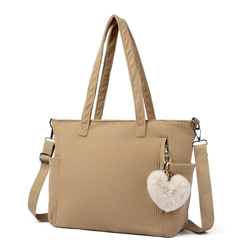 Makukke Cord Tote Bag Tasche Damen Umhängetasche Groß Shopper Tasche Handtasche Schultertaschen für Arbeit Büro Reisen Einkaufen Schule,Grün Tasche Makukke Cord Tote Bag Tasche Damen Umhängetasche Groß Shopper Tasche Handtasche Schultertaschen für Arbeit Büro Reisen Einkaufen Schule,Grün Tasche von Makukke