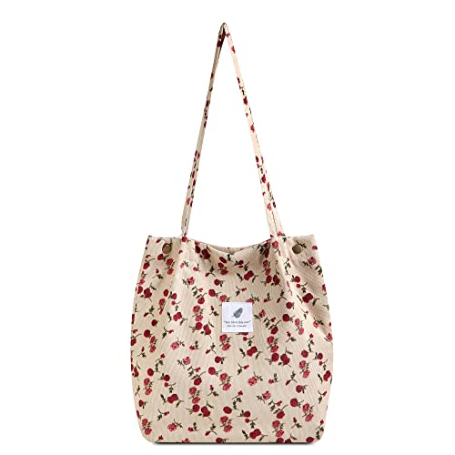 Makukke Tote Bag Aesthetic - Umhängetasche Damen, Cord Tasche Schultertasche stofftaschen Shopper Henkeltasche für Alltag, Büro, Schulausflug und Einkauf,Beige Makukke Tote Bag Aesthetic - Umhängetasche Damen, Cord Tasche Schultertasche stofftaschen Shopper Henkeltasche für Alltag, Büro, Schulausflug und Einkauf,Beige von Makukke