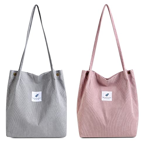 Makukke Umhängetasche Damen - 2pcs Cord Tasche Damen Schultertasche Shopper Damen Henkeltasche für Alltag, Büro, Schulausflug und Einkauf Makukke Umhängetasche Damen - 2pcs Cord Tasche Damen Schultertasche Shopper Damen Henkeltasche für Alltag, Büro, Schulausflug und Einkauf von Makukke