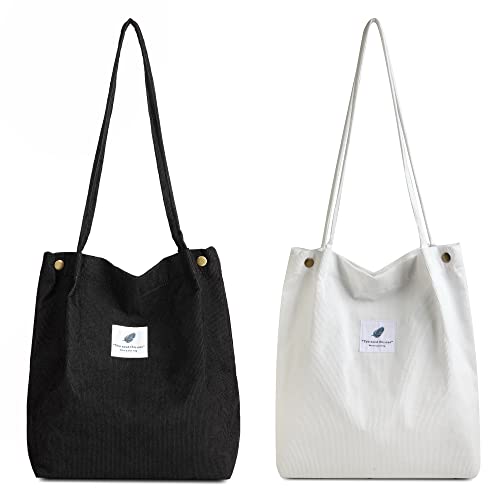 Makukke Umhängetasche Damen - 2pcs Cord Tasche Damen Schultertasche Shopper Damen Henkeltasche für Alltag, Büro, Schulausflug und Einkauf Makukke Umhängetasche Damen - 2pcs Cord Tasche Damen Schultertasche Shopper Damen Henkeltasche für Alltag, Büro, Schulausflug und Einkauf von Makukke