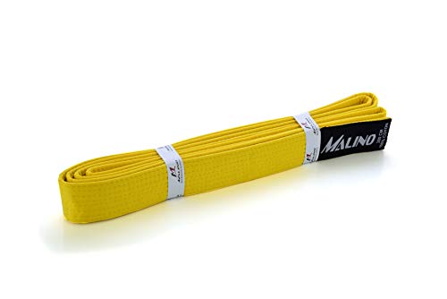 Malino Karate Kampfsport-Gürtel, 100 % Baumwolle, 4,2 cm, Gelb, 230 cm von Malino