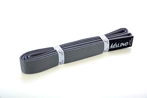 Malino Karate-Gürtel, einfarbig, 100 % Baumwolle, 4,2 cm, Grau, 280 cm von Malino