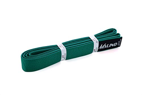 Malino Karate Kampfsport-Gürtel, 100 % Baumwolle, 4,2 cm, Grün, 280 cm von Malino